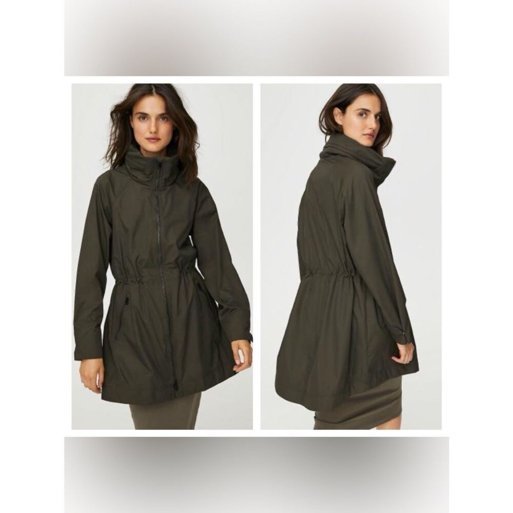 Aritzia Babaton “Raindrop” Rain Jacket – Olive Green Utility Coat